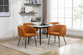 040 Boucle Fabric Dining Chair With Black Metal Legs Set Of 2,Ginger Wood Ginger Dining Room Foam Wipe Clean Modern Dining Chairs Wing Back Foam Boucle