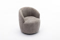 037 Chenille Fabric Swivel Accent Armchair Barrel Chair With Black Powder Coating Metal Ring,Gray Gray Primary Living Space Modern Eucalyptus Foam Chenille