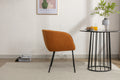 039 Set Of 1 Boucle Fabric Dining Chair With Black Metal Legs,Ginger Wood Ginger Dining Room Foam Wipe Clean Modern Dining Chairs Wing Back Foam Boucle