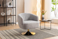 048 Chenille Fabric Accent Swivel Chair With Gold Metal Round Base,Light Gray Light Gray White Primary Living Space Modern Eucalyptus Foam Chenille