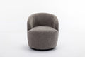 037 Chenille Fabric Swivel Accent Armchair Barrel Chair With Black Powder Coating Metal Ring,Gray Gray Primary Living Space Modern Eucalyptus Foam Chenille