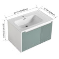 Floating Bathroom Vanity With Sink 32 Inch For Bathroom, Bathroom Vanity With Soft Close Door Mint Green Bathroom Wall Mounted Modern Plywood