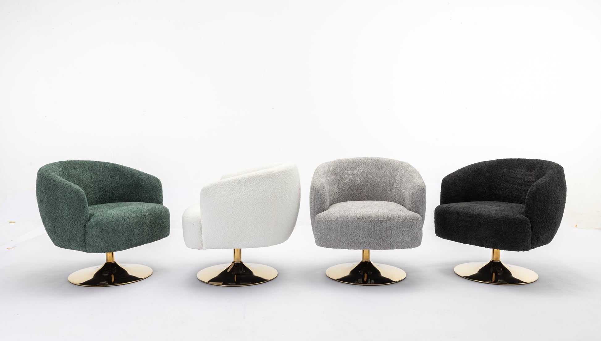048 Chenille Fabric Accent Swivel Chair With Gold Metal Round Base,Black Black White Primary Living Space Modern Eucalyptus Foam Chenille