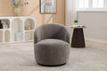 037 Chenille Fabric Swivel Accent Armchair Barrel Chair With Black Powder Coating Metal Ring,Gray Gray Primary Living Space Modern Eucalyptus Foam Chenille