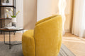 037 Chenille Fabric Swivel Accent Armchair Barrel Chair With Black Powder Coating Metal Ring,Yellow Yellow Primary Living Space Modern Eucalyptus Foam Chenille