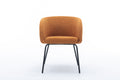 039 Set Of 1 Boucle Fabric Dining Chair With Black Metal Legs,Ginger Wood Ginger Dining Room Foam Wipe Clean Modern Dining Chairs Wing Back Foam Boucle