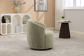 037 Chenille Fabric Swivel Accent Armchair Barrel Chair With Black Powder Coating Metal Ring,Light Green Light Green Primary Living Space Modern Eucalyptus Foam Chenille