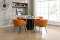 040 Boucle Fabric Dining Chair With Black Metal Legs Set Of 2,Ginger Wood Ginger Dining Room Foam Wipe Clean Modern Dining Chairs Wing Back Foam Boucle