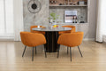 040 Boucle Fabric Dining Chair With Black Metal Legs Set Of 2,Ginger Wood Ginger Dining Room Foam Wipe Clean Modern Dining Chairs Wing Back Foam Boucle