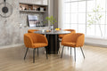040 Boucle Fabric Dining Chair With Black Metal Legs Set Of 2,Ginger Wood Ginger Dining Room Foam Wipe Clean Modern Dining Chairs Wing Back Foam Boucle