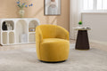 037 Chenille Fabric Swivel Accent Armchair Barrel Chair With Black Powder Coating Metal Ring,Yellow Yellow Primary Living Space Modern Eucalyptus Foam Chenille