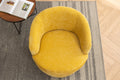 037 Chenille Fabric Swivel Accent Armchair Barrel Chair With Black Powder Coating Metal Ring,Yellow Yellow Primary Living Space Modern Eucalyptus Foam Chenille