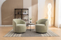037 Chenille Fabric Swivel Accent Armchair Barrel Chair With Black Powder Coating Metal Ring,Light Green Light Green Primary Living Space Modern Eucalyptus Foam Chenille