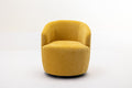 037 Chenille Fabric Swivel Accent Armchair Barrel Chair With Black Powder Coating Metal Ring,Yellow Yellow Primary Living Space Modern Eucalyptus Foam Chenille