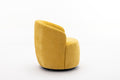 037 Chenille Fabric Swivel Accent Armchair Barrel Chair With Black Powder Coating Metal Ring,Yellow Yellow Primary Living Space Modern Eucalyptus Foam Chenille