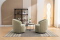 037 Chenille Fabric Swivel Accent Armchair Barrel Chair With Black Powder Coating Metal Ring,Light Green Light Green Primary Living Space Modern Eucalyptus Foam Chenille