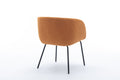 039 Set Of 1 Boucle Fabric Dining Chair With Black Metal Legs,Ginger Wood Ginger Dining Room Foam Wipe Clean Modern Dining Chairs Wing Back Foam Boucle