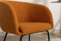 039 Set Of 1 Boucle Fabric Dining Chair With Black Metal Legs,Ginger Wood Ginger Dining Room Foam Wipe Clean Modern Dining Chairs Wing Back Foam Boucle