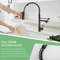 Commercial Kitchen Faucet With Pull Down Sprayer, Single Handle Single Lever Kitchen Sink Faucet Oil Rubbed Bronze Kitchen Contemporary Ceramic Brass