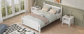 Full Size Solid Wood Platform Bed Frame For Kids, Teens, Adults, No Need Box Spring, White Box Spring Not Required Full White Wood Bedroom Mid Century Modern,Modern Pine Bed Frame Wood