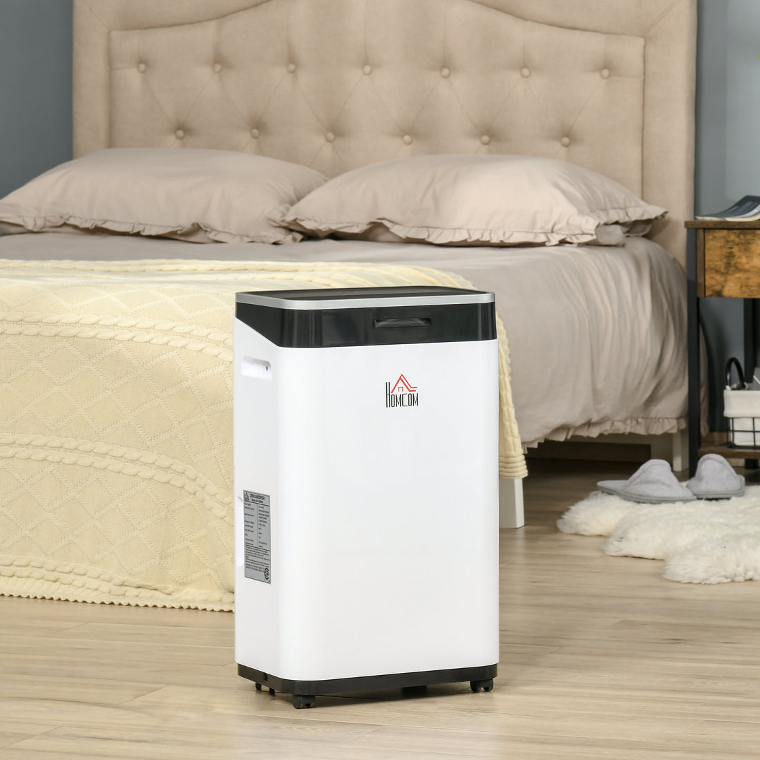 Homcom 2520 Sq. Ft Portable Electric Dehumidifier For Home, Bedroom Or Basements With 14 Pint Tank, 2 Speeds And 3 Modes, 42 Pt Day, White White Abs