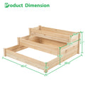 48.6 X 48.6 X 21In Raised Garden Bed Horticulture Outdoor Elevated Flower Box Tiered Garden Bed Wooden Vegetables Growing Planter For Backyard Patio Gardener Natural Natural Solid Wood