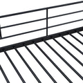 Twin Over Twin Metal Bunk Bed With Lateral Storage Ladder And Wardrobe, Black Black Iron