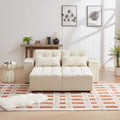 Convertible 3 In 1 Sleeper Sofa And Sectional Sofa With 4 Storage Space For Living Room,Corduroy Couch With 4 Pillows,Corduroy Beige Corduroy 3 Seat