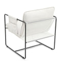 2 Sets 1 Case, Upholstered Hanging Armchair With Arm Pocket Metal Frame, Crushed Foamcushions And Skin Friendly Braid For Living Room And Bedroom. White Color White Foam Polyester