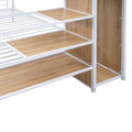 Full Over Full Metal Bunk Bed With Lateral Storage Ladder And Wardrobe, White White Iron