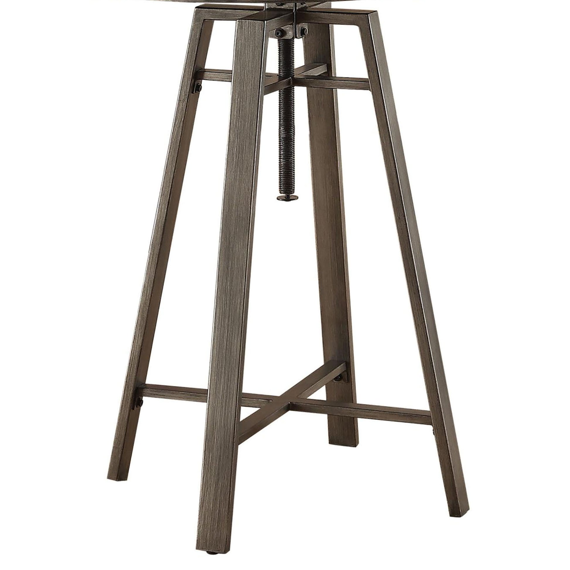 Brushed Nutmeg And Slate Grey Adjustable Height Bar Table Brown Seats 2 Dining Room Industrial Tabeltop Round Coffee & End Tables Metal