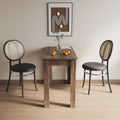 Kitchen Bar Table With Storage Shelves Dark Oak Mdf