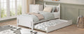 Twin Size Solid Wood Platform Bed Frame With Trundle For Limited Space Kids, Teens, Adults, No Need Box Spring, White Box Spring Not Required Twin White Wood Bedroom Mid Century Modern,Modern Pine Bed Frame Wood