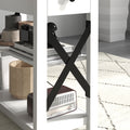 Homcom Side Table With Charging Station, End Table With 2 Usb Ports And 1 Outlet, Storage Shelves For Living Room, White White Mdf