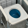 Homcom 3 In 1 Shower Commode Wheelchair, Transport Beside Commode Chair, Waterproof Rolling Over Toilet Chair 330 Lbs. Weight Capacity With Padded Seat, Gray Gray Aluminum