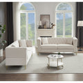 3 Seater 3 Seater Combination Sofa Tufted Couch With Rolled Arms And For Living Room, Bedroom, Office, Apartment, Four Pillows Beige Foam Velvet