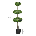 Homcom Set Of 2 Artificial Boxwood Topiary Trees In Pots, 43.25