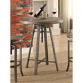 Brushed Nutmeg And Slate Grey Adjustable Height Bar Table Brown Seats 2 Dining Room Industrial Tabeltop Round Coffee & End Tables Metal