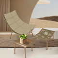 Chaise Lounge Chair With Table For Outdoor Indoor Wood Color Alloy Frame 380Lbs Capacity With Cushion Recliner For Camping Gaming Lunch Break Garden Party Sunbathing Wood Iron