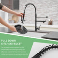 Commercial Kitchen Faucet With Pull Down Sprayer, Single Handle Single Lever Kitchen Sink Faucet Oil Rubbed Bronze Kitchen Contemporary Ceramic Brass