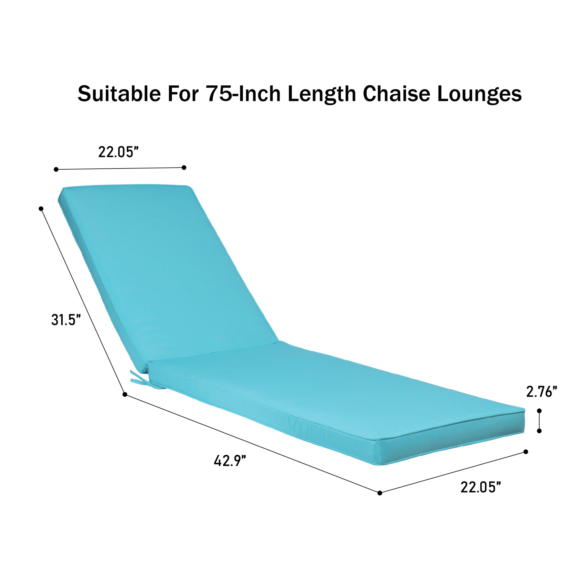 Outdoor Lounge Chair Cushion Replacement Patio Funiture Seat Cushion Chaise Lounge Cushion 1Pc Sky Blue Yes Lounge Blue Uv Resistant Frame Water Resistant Cushion American Design Polyester Polyester