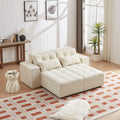 Convertible 3 In 1 Sleeper Sofa And Sectional Sofa With 4 Storage Space For Living Room,Corduroy Couch With 4 Pillows,Corduroy Beige Corduroy 3 Seat