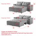 Convertible 3 In 1 Sleeper Sofa And Sectional Sofa With 4 Storage Space For Living Room,Corduroy Couch With 4 Pillows,Corduroy Beige Corduroy 3 Seat