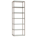 Black Nickel 6 Tier Bookcase 6 Black Standard Horizontal Office Open Back Glass Contemporary,Modern Metal