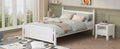 Queen Size Solid Wood Platform Bed Frame For Kids, Teens, Adults, No Need Box Spring, White Box Spring Not Required Queen White Wood Bedroom Mid Century Modern,Modern Pine Bed Frame Wood