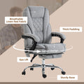 Vinsetto Massage Office Chair With 6 Vibration Points, Heated Reclining Computer Chair, Swivel Desk Chair With Adjustable Height And Footrest, Gray Gray Polyester