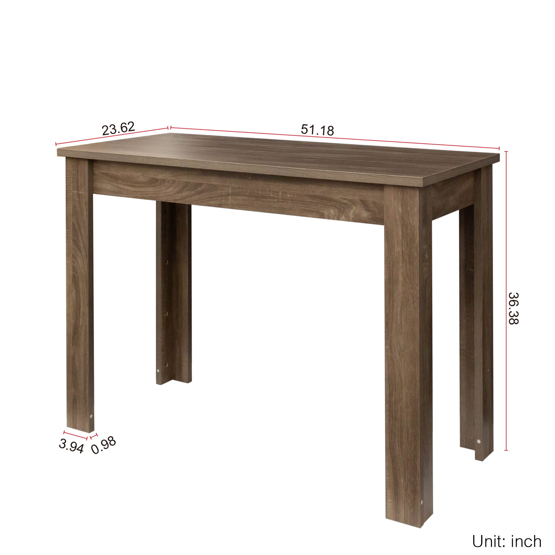 Kitchen Bar Table With Storage Shelves Dark Oak Mdf