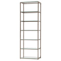 Black Nickel 6 Tier Bookcase 6 Black Standard Horizontal Office Open Back Glass Contemporary,Modern Metal