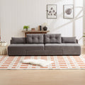 Convertible 3 In 1 Sleeper Sofa And Sectional Sofa With 4 Storage Space For Living Room,Corduroy Couch With 4 Pillows,Corduroy Grey Corduroy 3 Seat