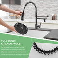 Commercial Led Kitchen Faucet With Pull Down Sprayer, Single Handle Single Lever Kitchen Sink Faucet Oil Rubbed Bronze Kitchen Contemporary Ceramic Brass